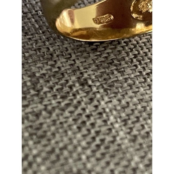 10K Gold Plated Mens Fashion Simulated Diamond Cubic ZIRCONIA CZ Ring Size 7.5 - Picture 8 of 9